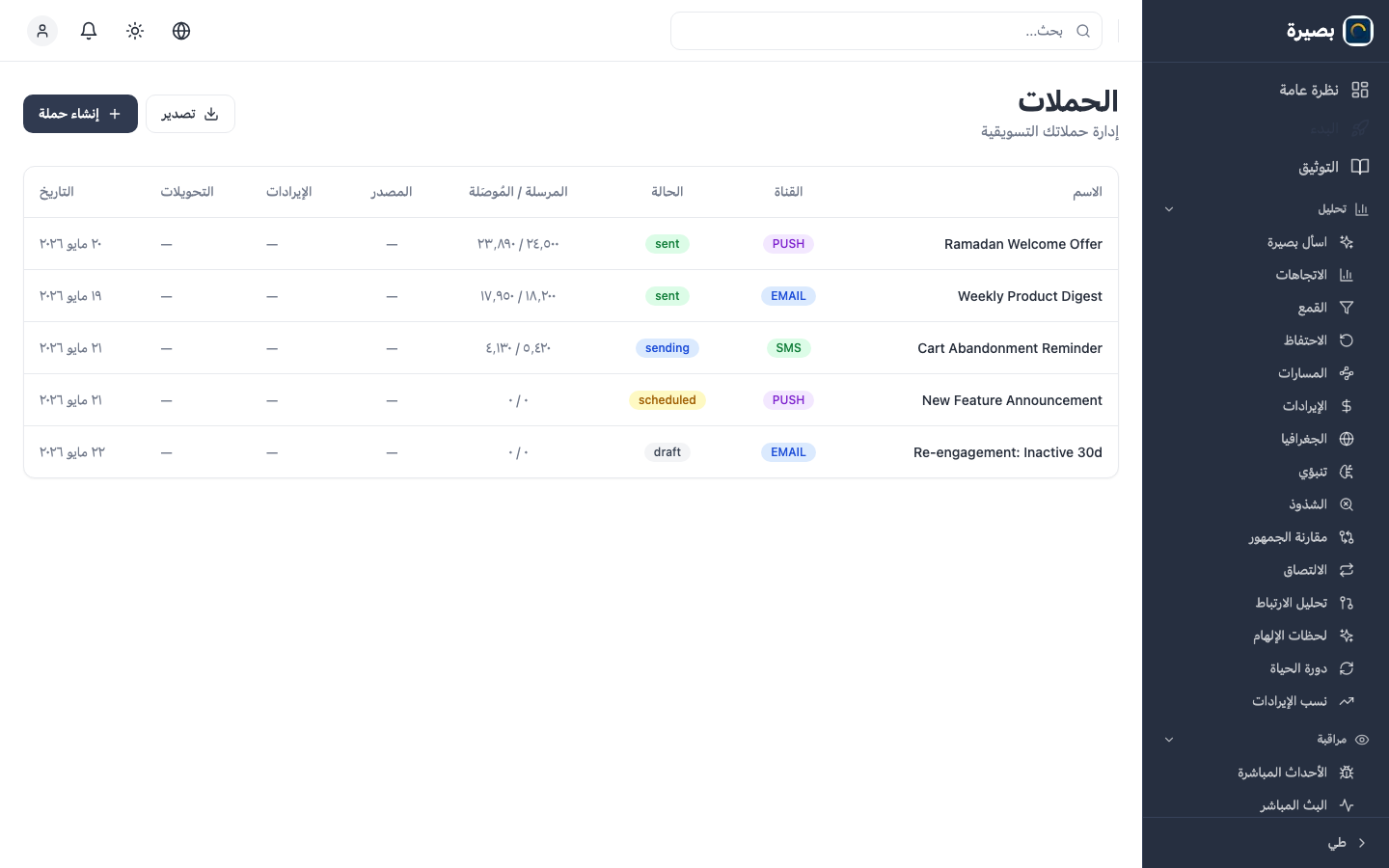 منشئ الحملات